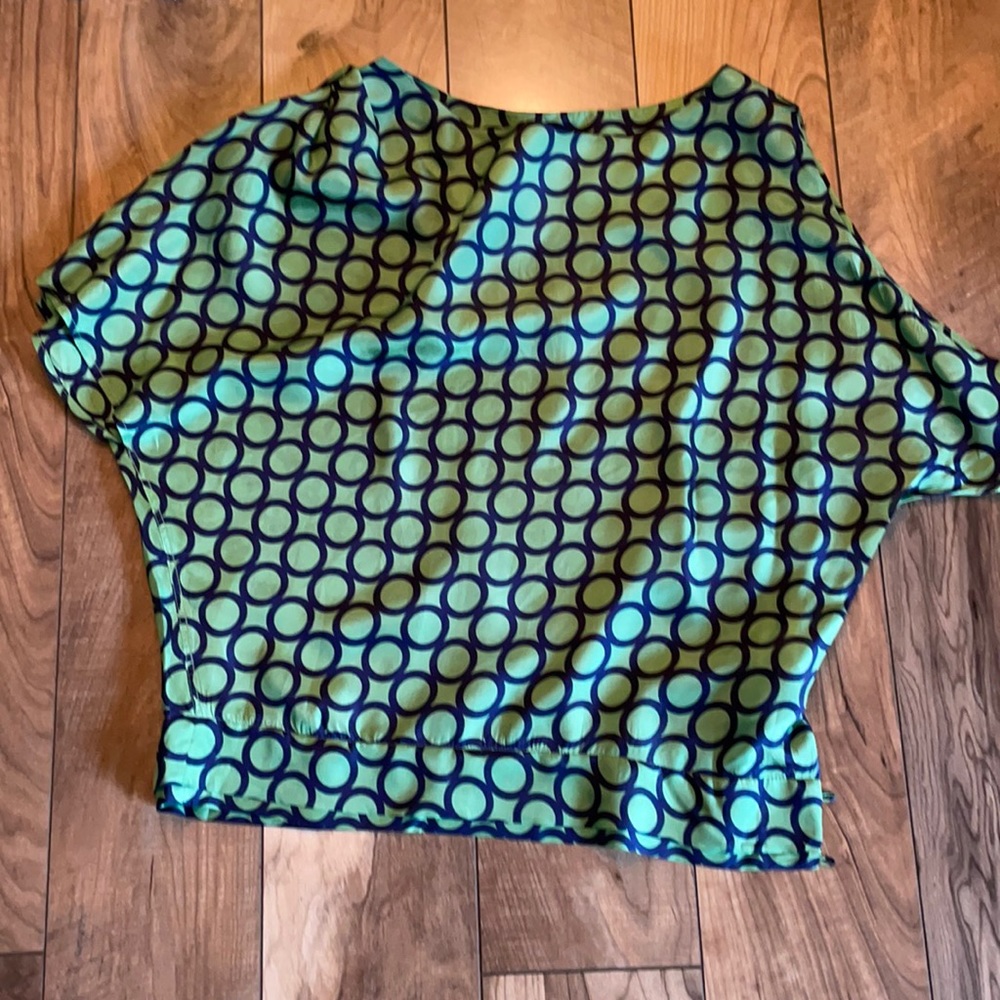 Silk top with cold shoulder